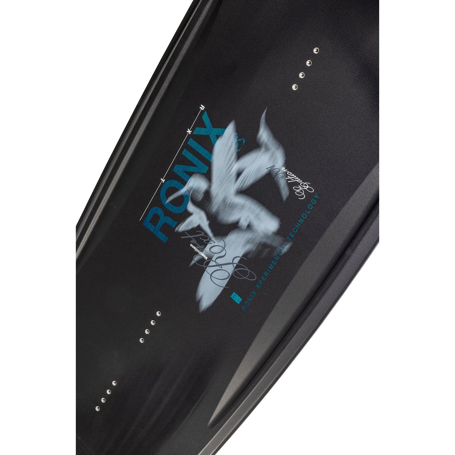 2027 Ronix RXT Blackout Technology Wakeboard Black / Holographic — Blackout core graphic close-up
