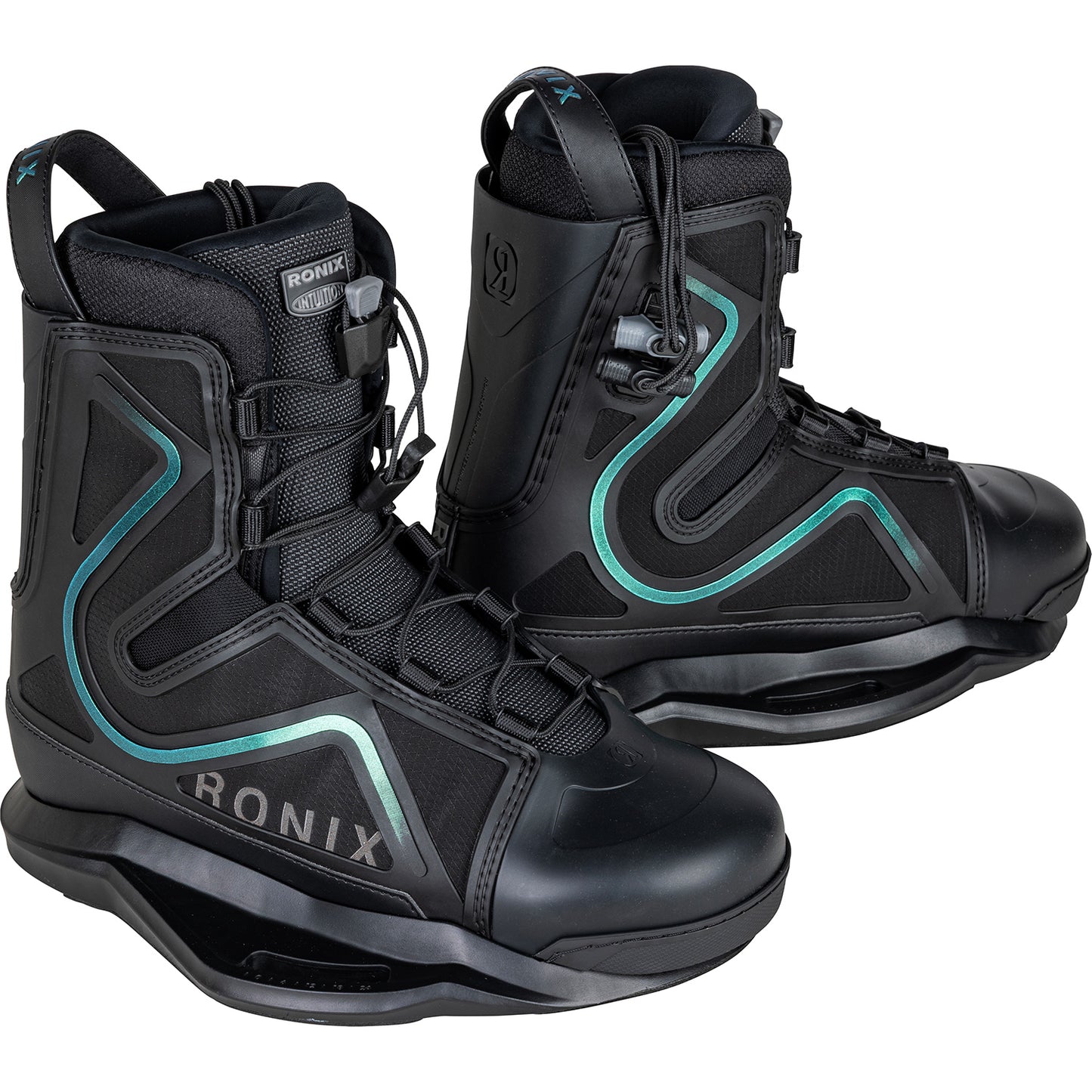 2027 Ronix RXT Wakeboard Boots Black / Holographic — side profile