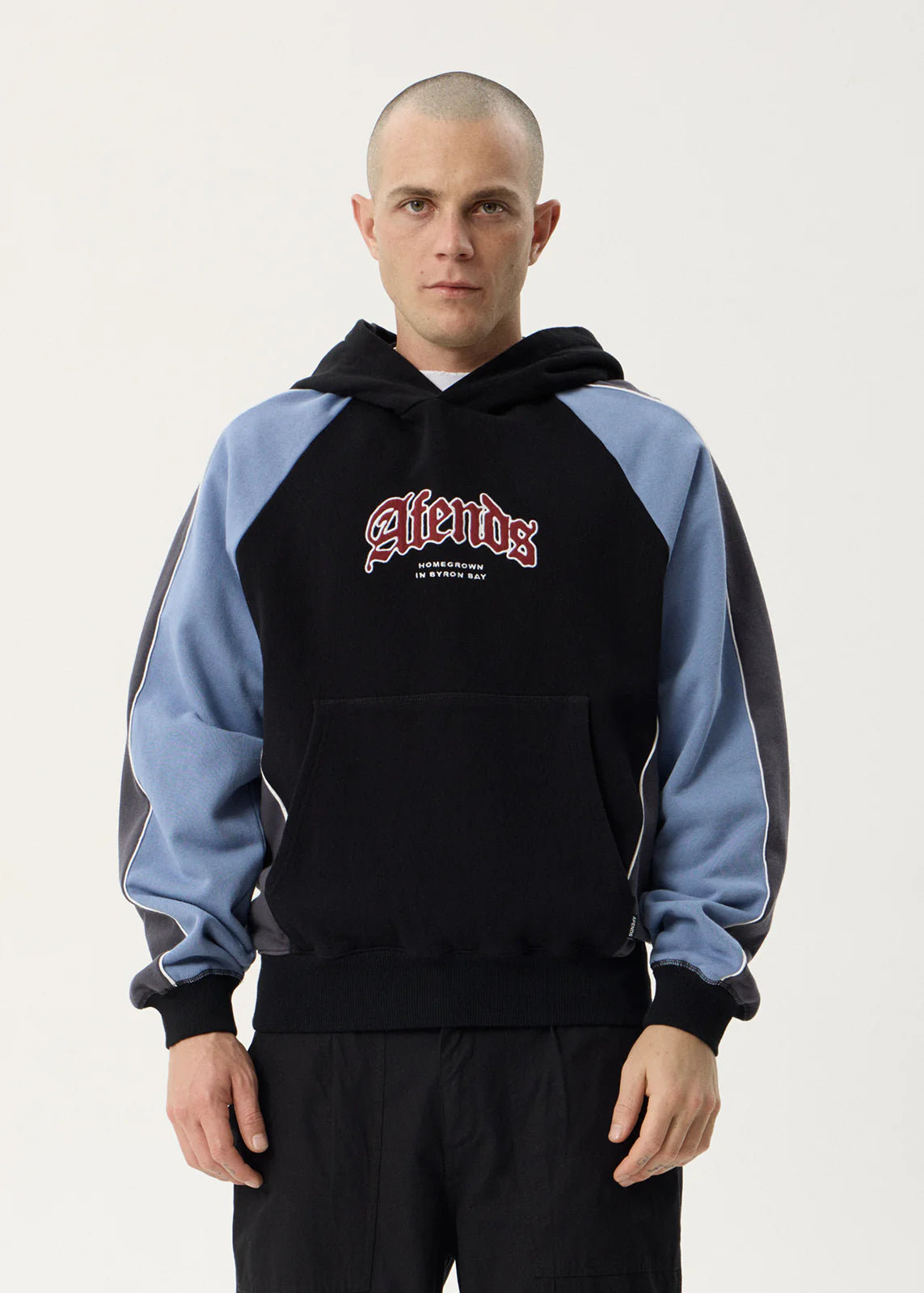 Afends Occupancy Panelled Boxy Hood - Black