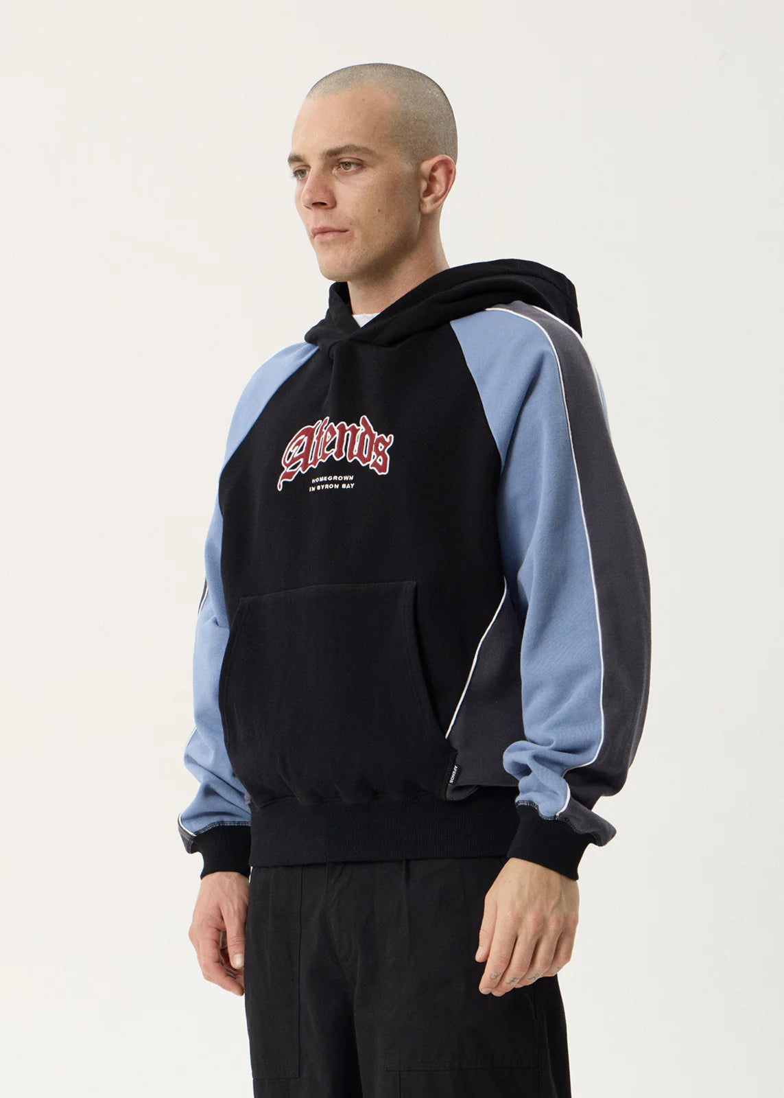 Afends Occupancy Panelled Boxy Hood - Black