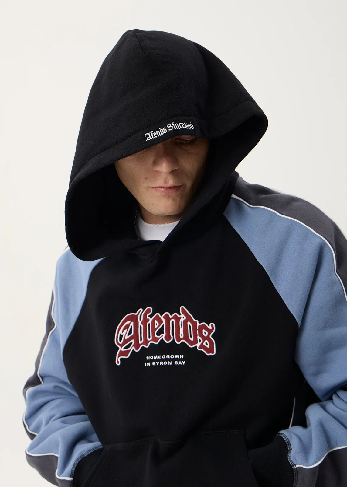 Afends Occupancy Panelled Boxy Hood - Black