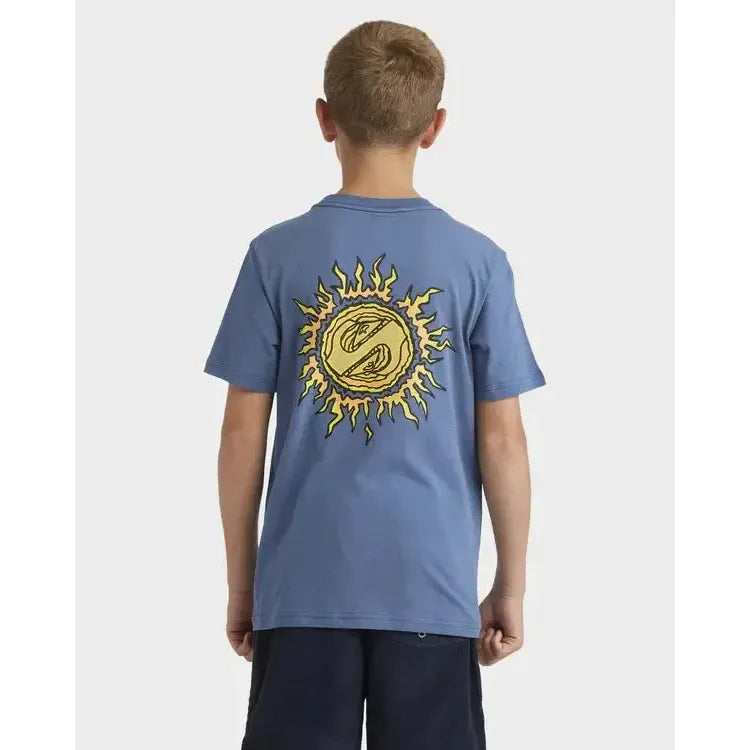 2026 Quiksilver Spiral Flame Youth SS Tee - China Blue