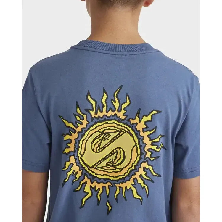 2026 Quiksilver Spiral Flame Youth SS Tee - China Blue