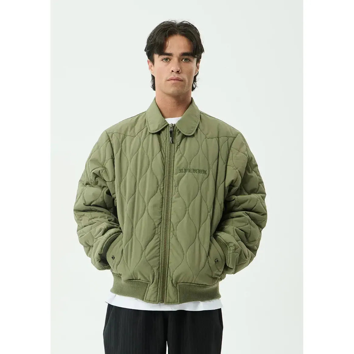 Afends Mellross Recycled Bomber Jacket - Military