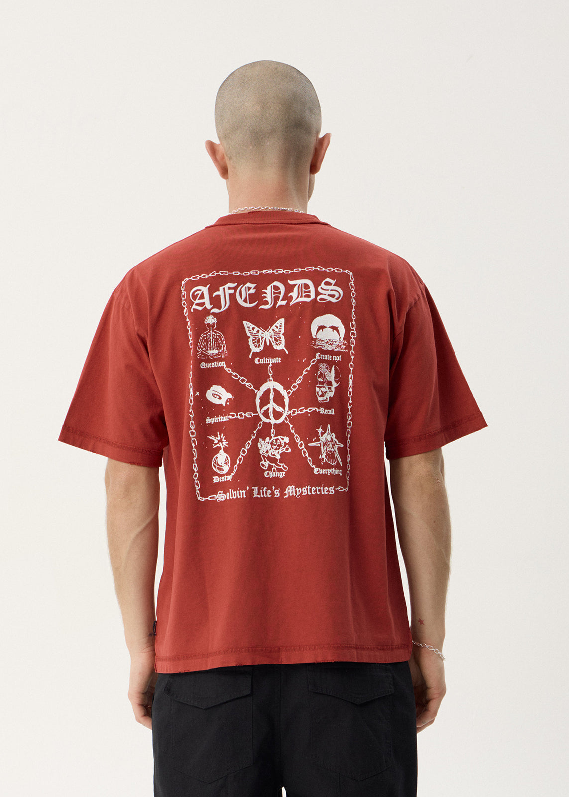 Afends Spiritual Heavyweight Boxy Tee Vintage Ketchup — back artwork