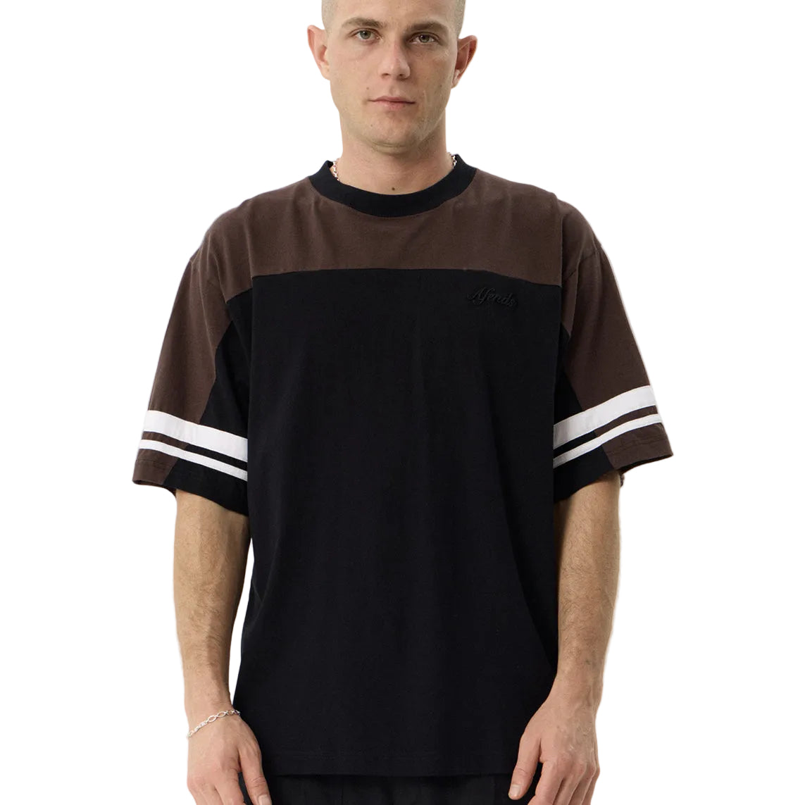 Afends Origin Boxy Vintage Tee Black — front