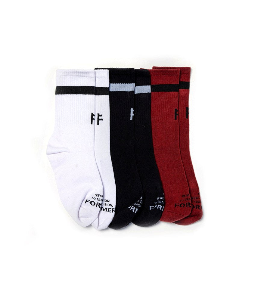 Former Franchise Sock 3 Pack Multi — ribbed mid-calf design