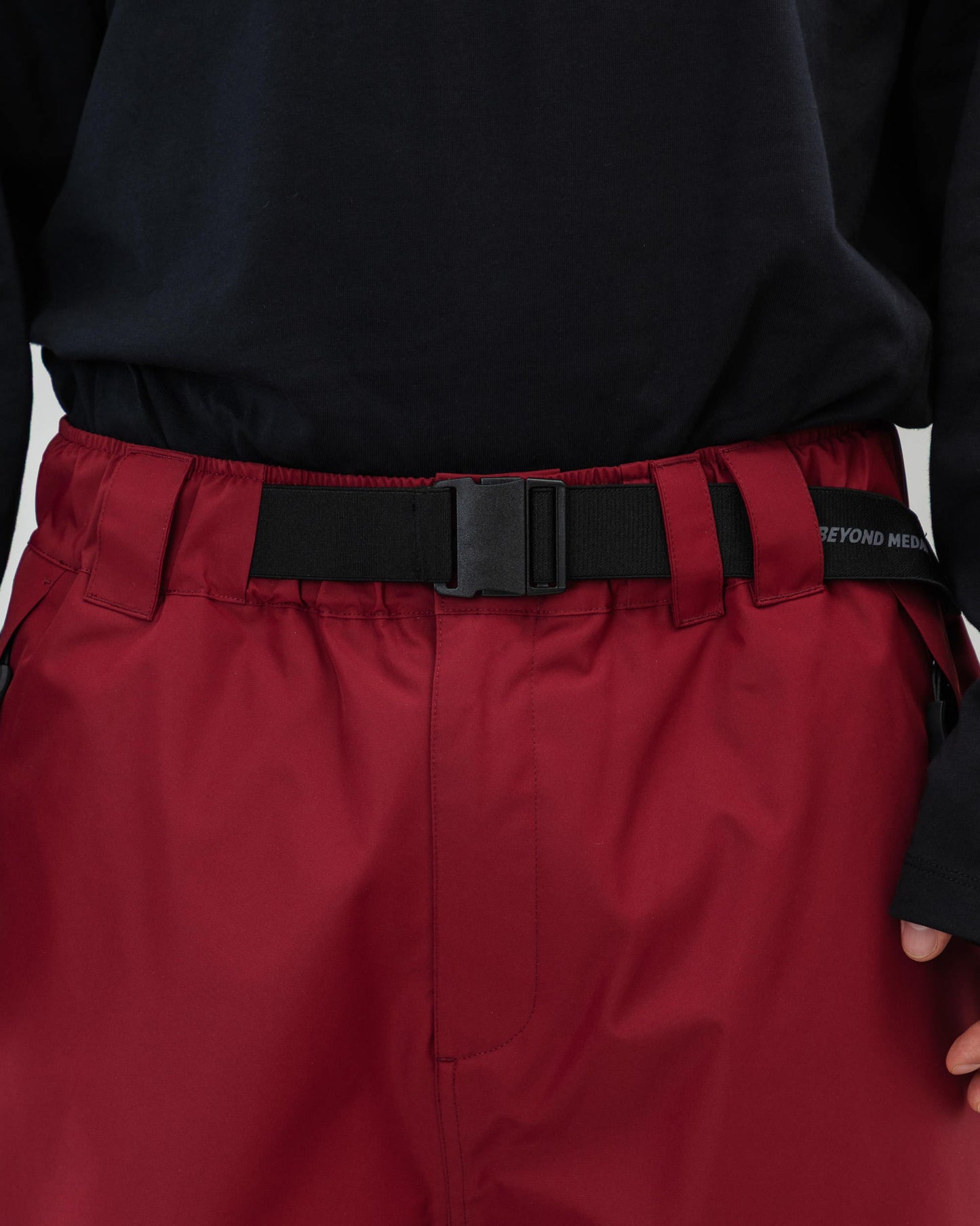 Beyond Medals Nostalgia Pants 2L Red built-in belt detail