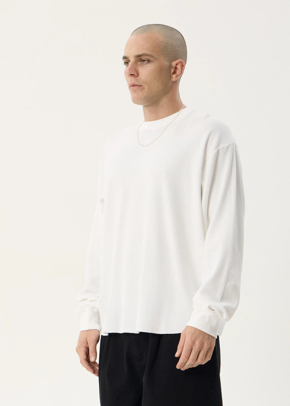 Afends Genesis Boxy Long Sleeve Tee - White