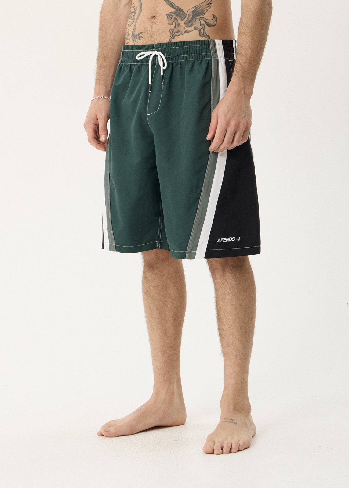 Afends Tallows Swim Short 22" Pine — side stripe