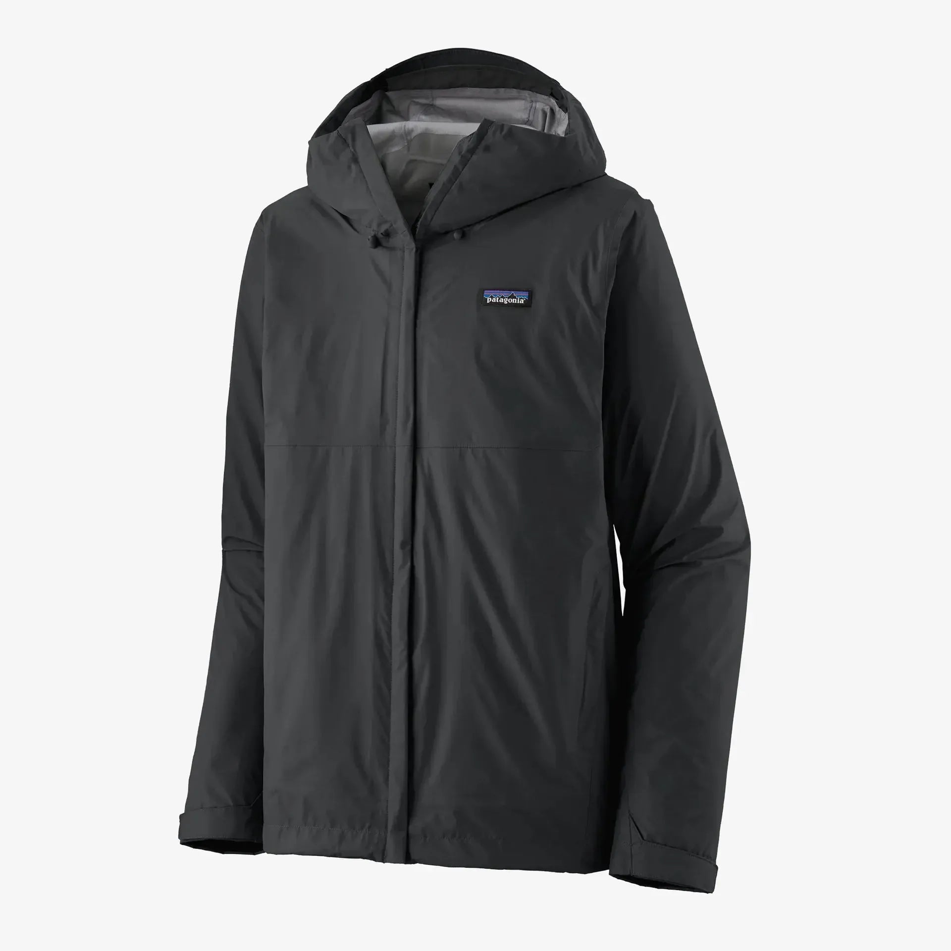 Patagonia Black jacket with a brand logo on a white background