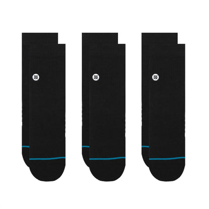 Stance Icon Quarter 3 Pack Socks - Black