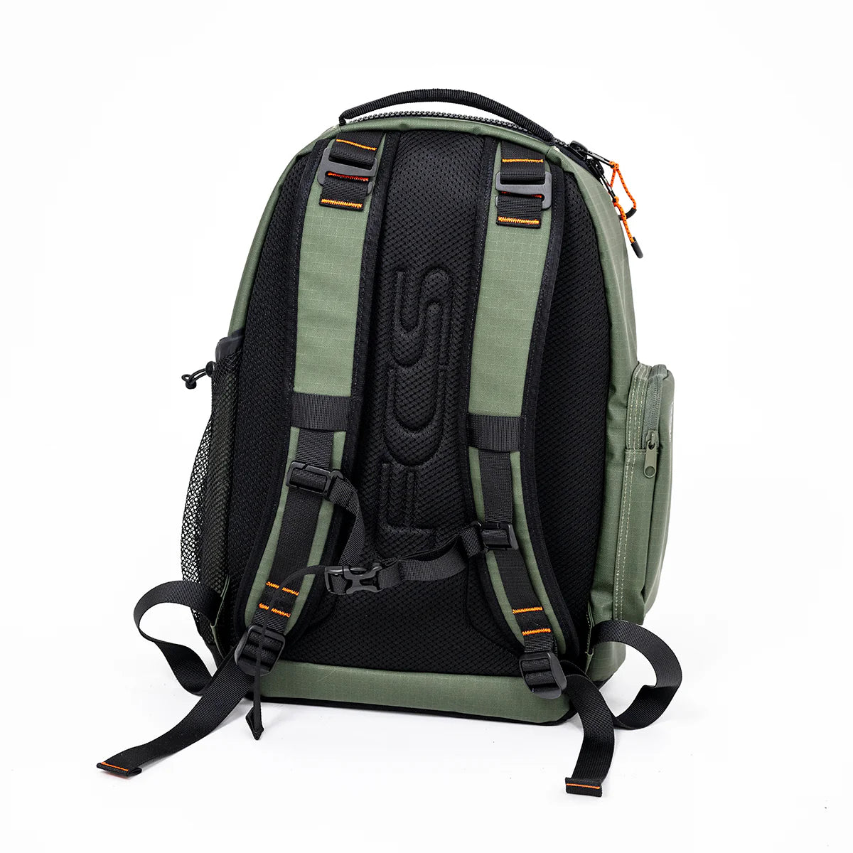 Green FCS Day X Pack 24L backpack with black back side on a white background