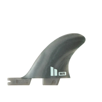 FCS 2024 Twin MR Eco surfboard fin with logo, grey color, for surfing gear Australia
