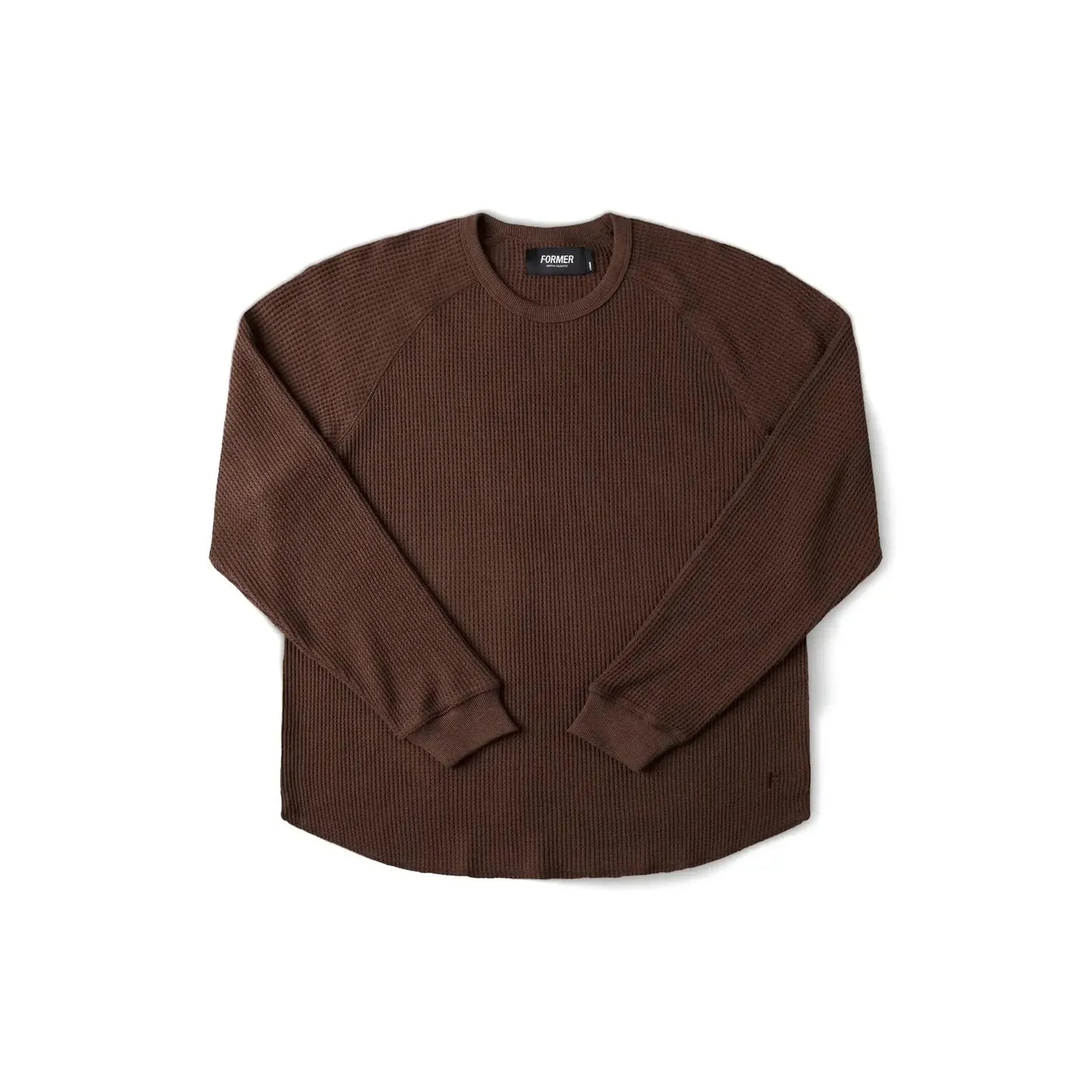 Former AG Raglan Waffle Jumper - Brown