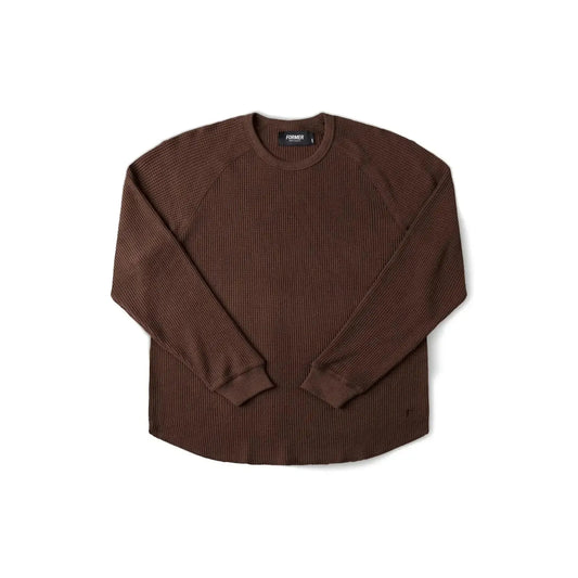 Former AG Raglan Waffle Jumper - Brown