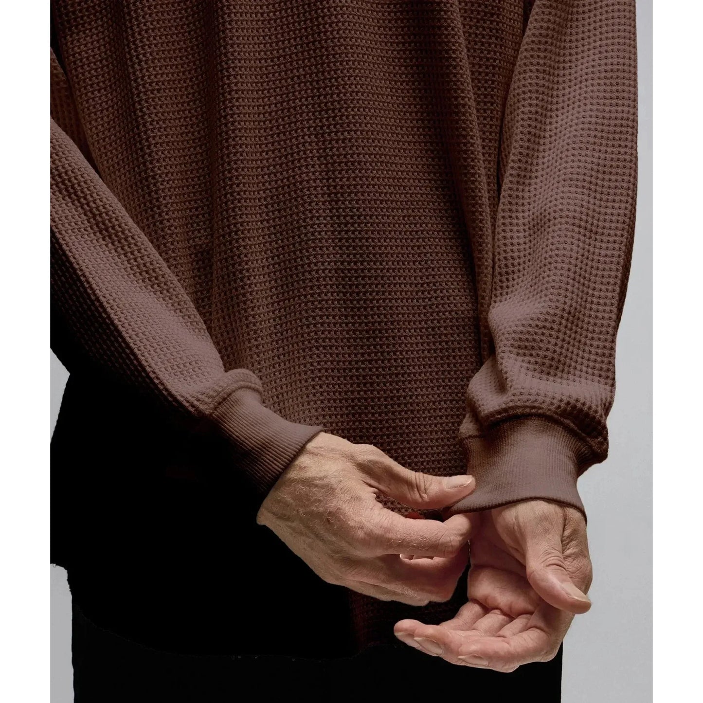Former AG Raglan Waffle Jumper - Brown