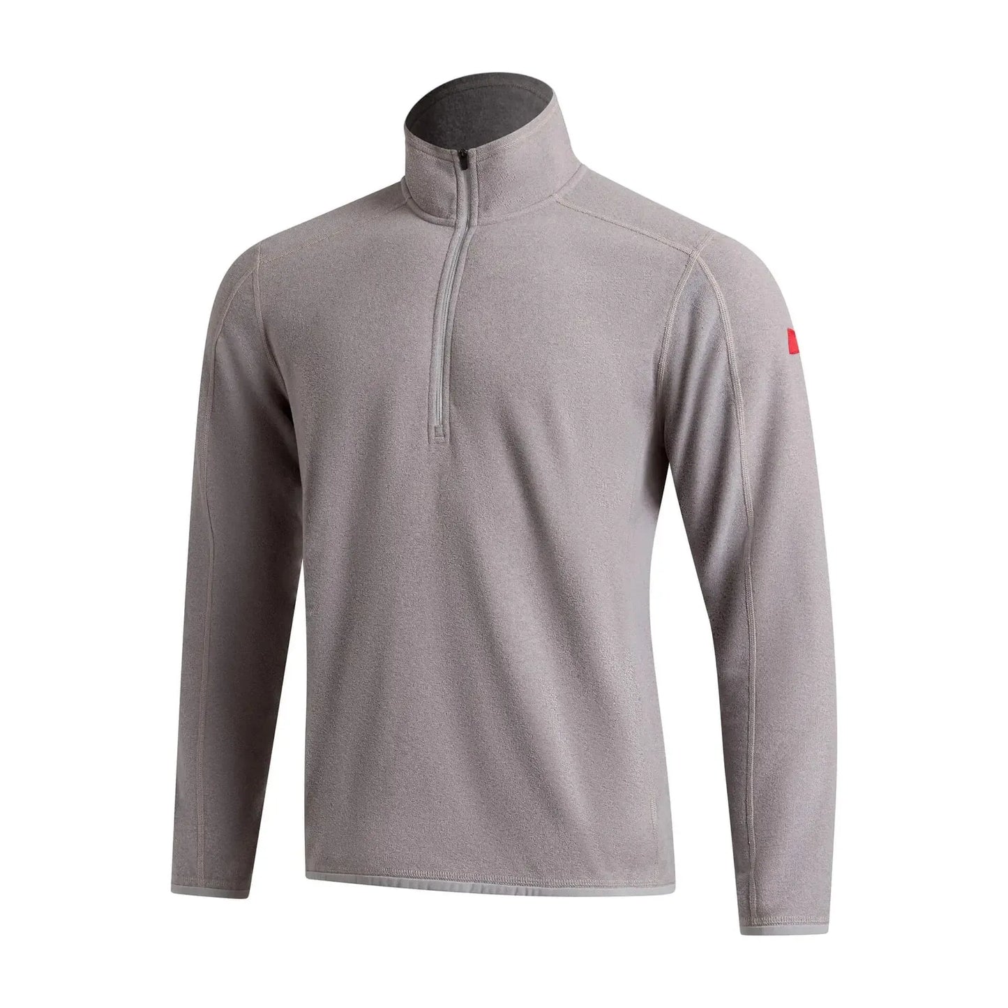 Florence Marine X Polartec Fleece Half Zip Gray long-sleeve shirt with a quarter zip on a white background