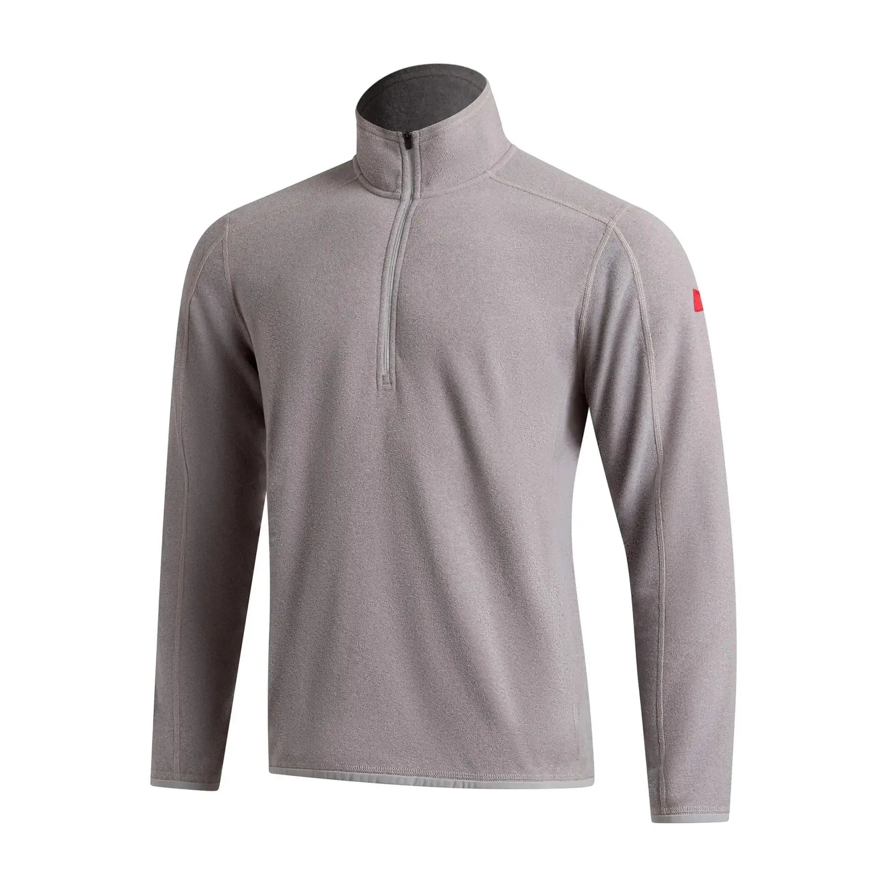 Florence Marine X Polartec Fleece Half Zip Gray long-sleeve shirt with a quarter zip on a white background