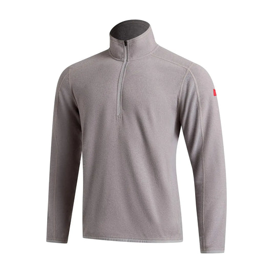 Florence Marine X Polartec Fleece Half Zip Gray long-sleeve shirt with a quarter zip on a white background