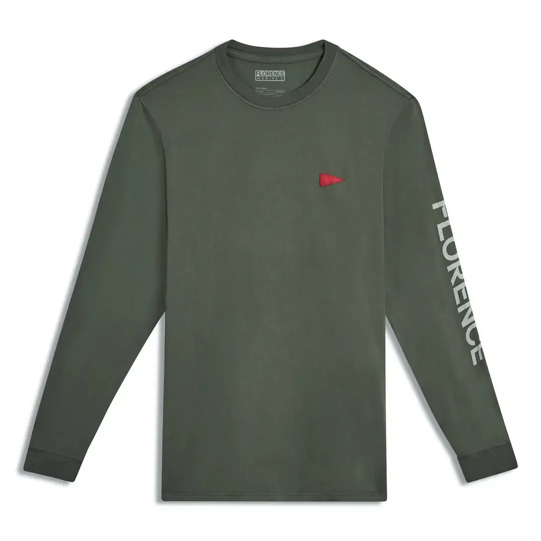 Florence Marine X Burgee LS Tee - Moss Grey