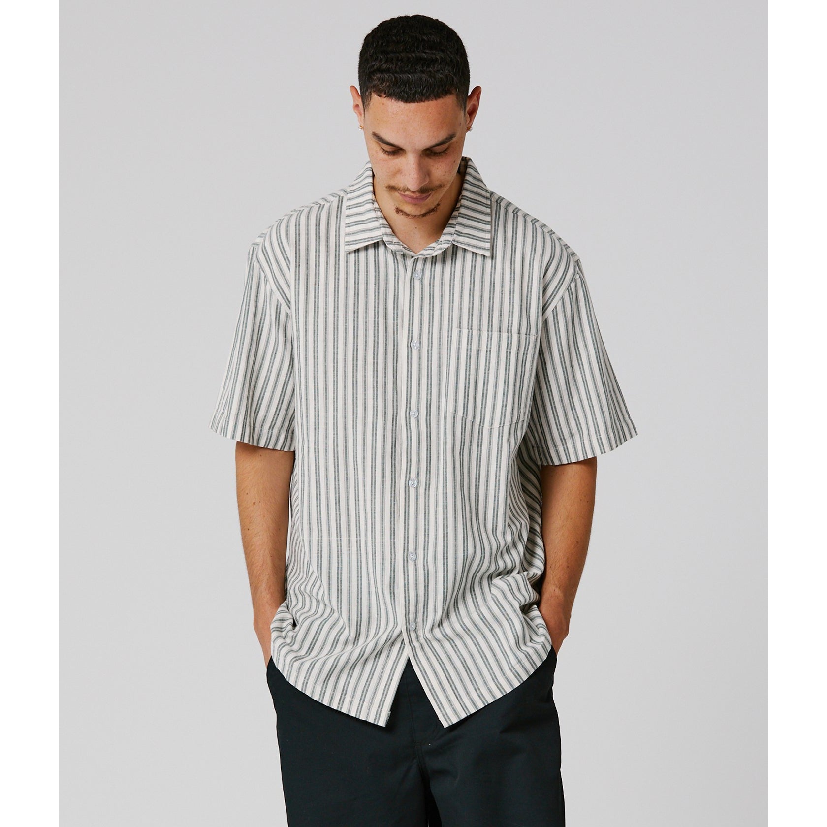 Former Reynolds Striped SS Shirt - Bone Green