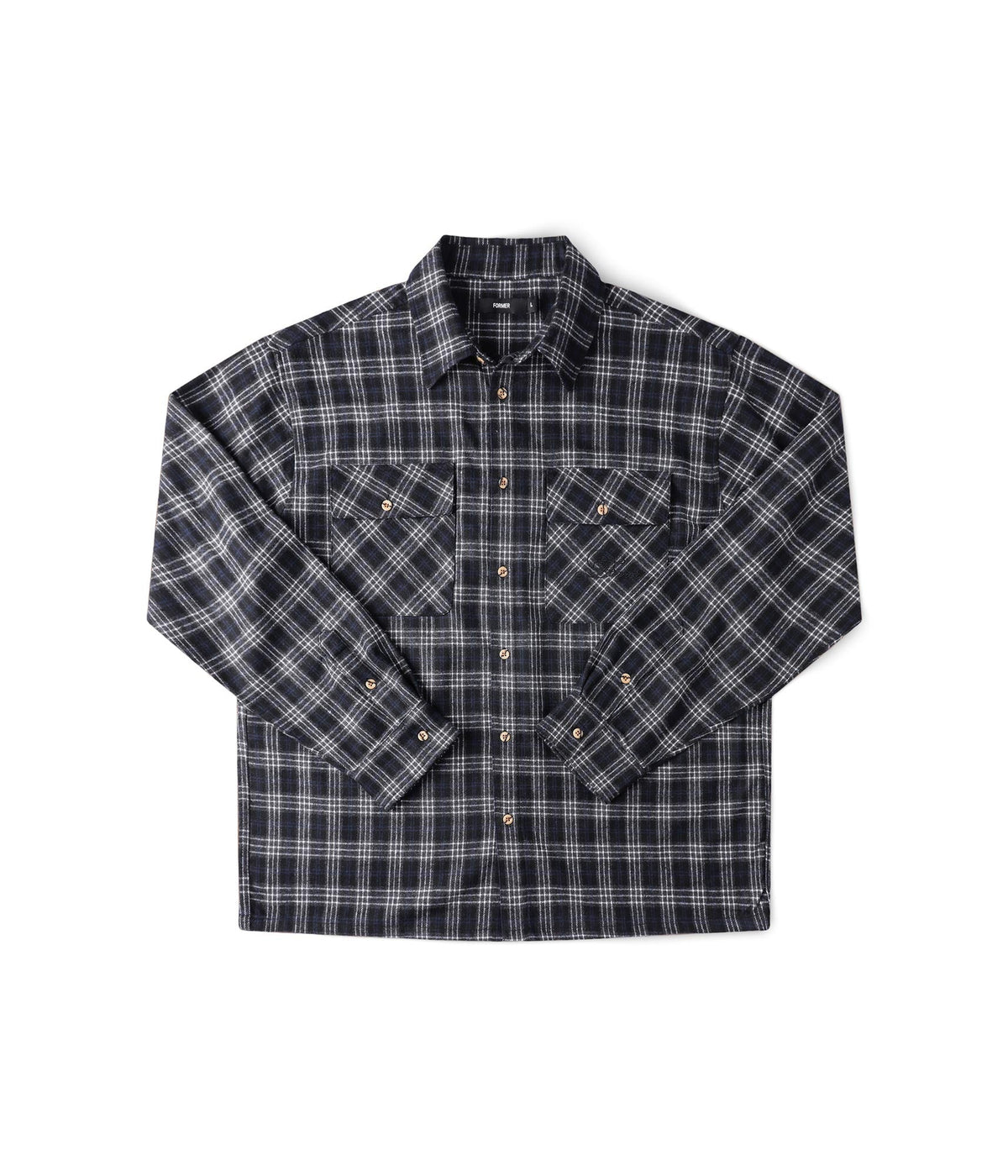 Former Vivian Flannel LS Shirt Black/Grey — front