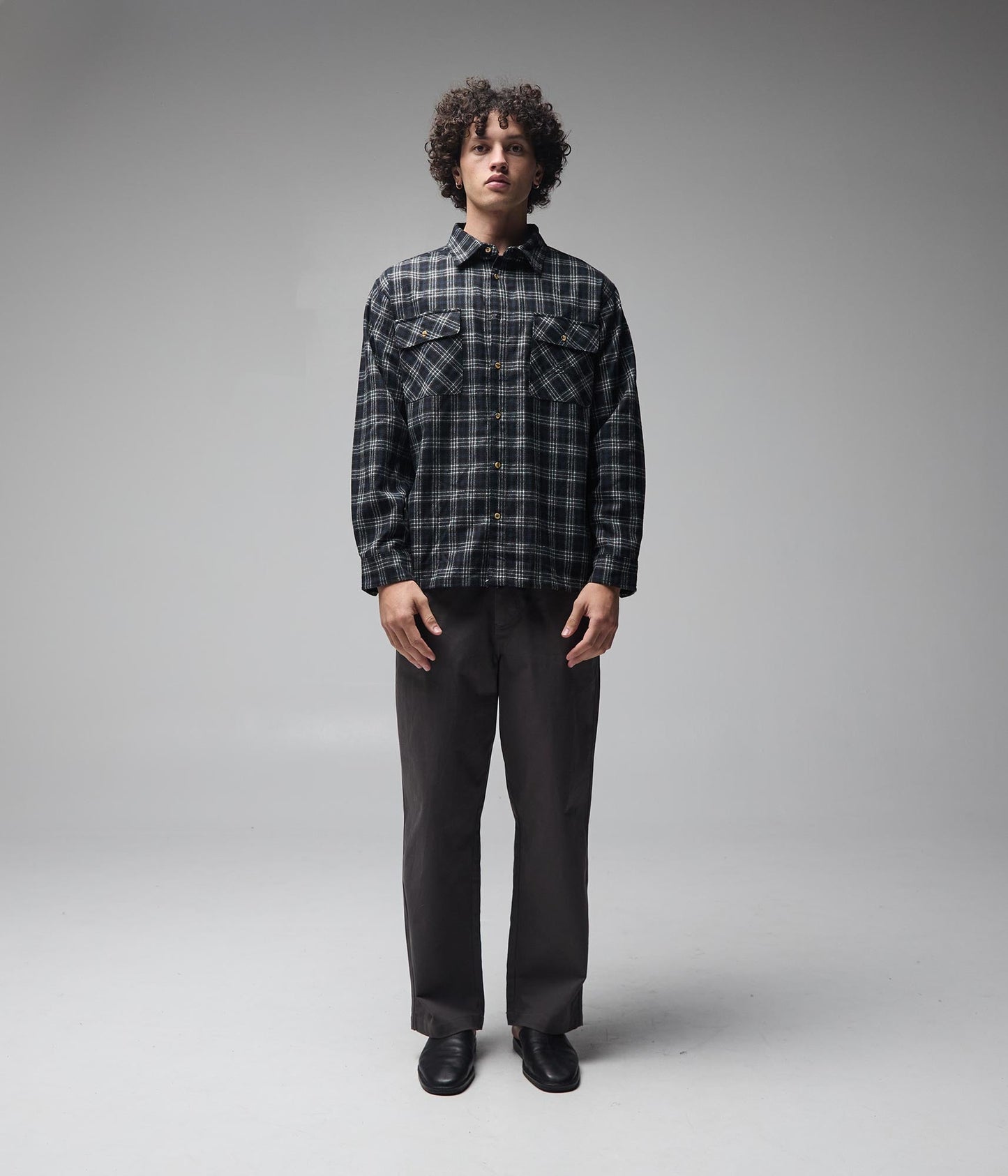Former Vivian Flannel LS Shirt Black/Grey — back
