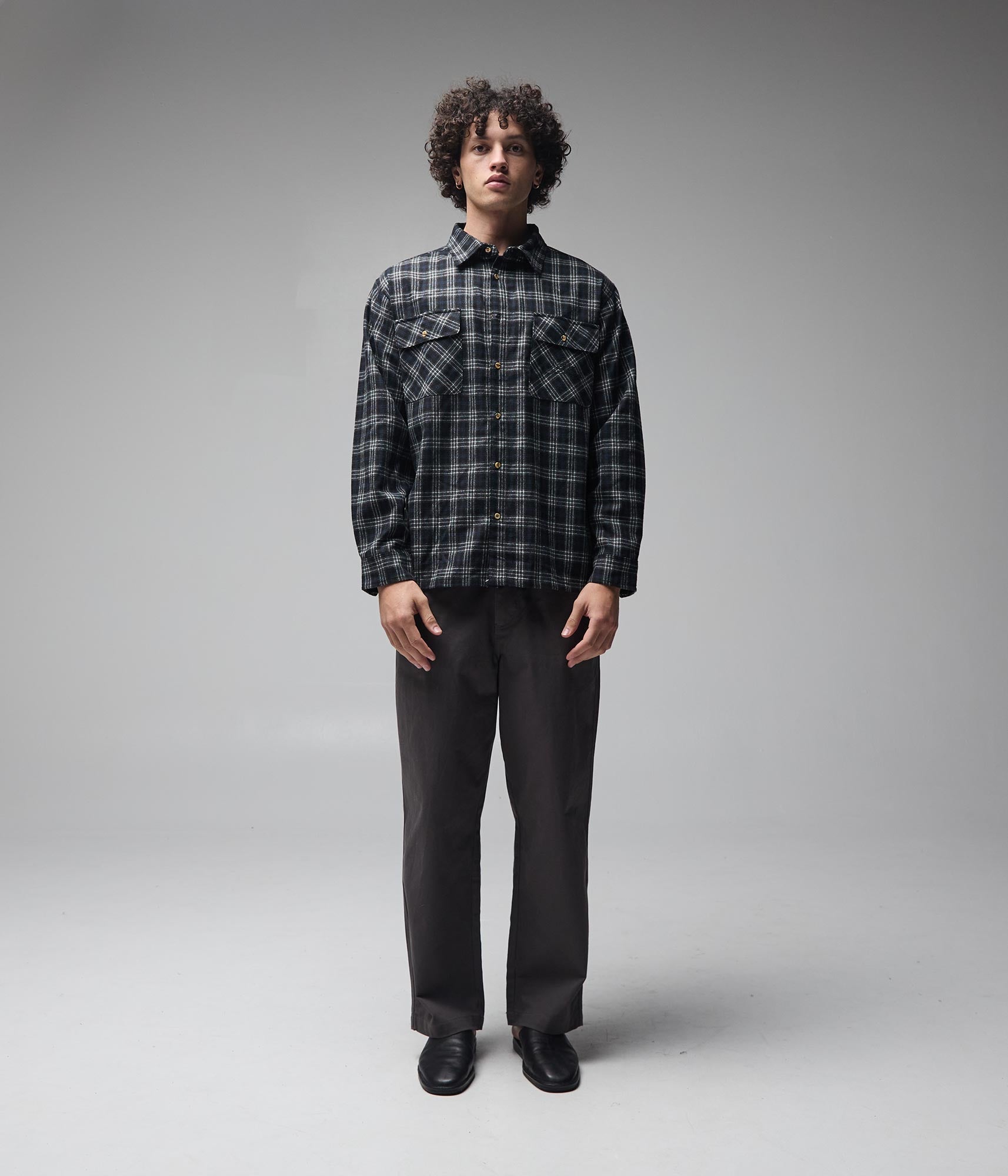 Former Vivian Flannel LS Shirt Black/Grey — back