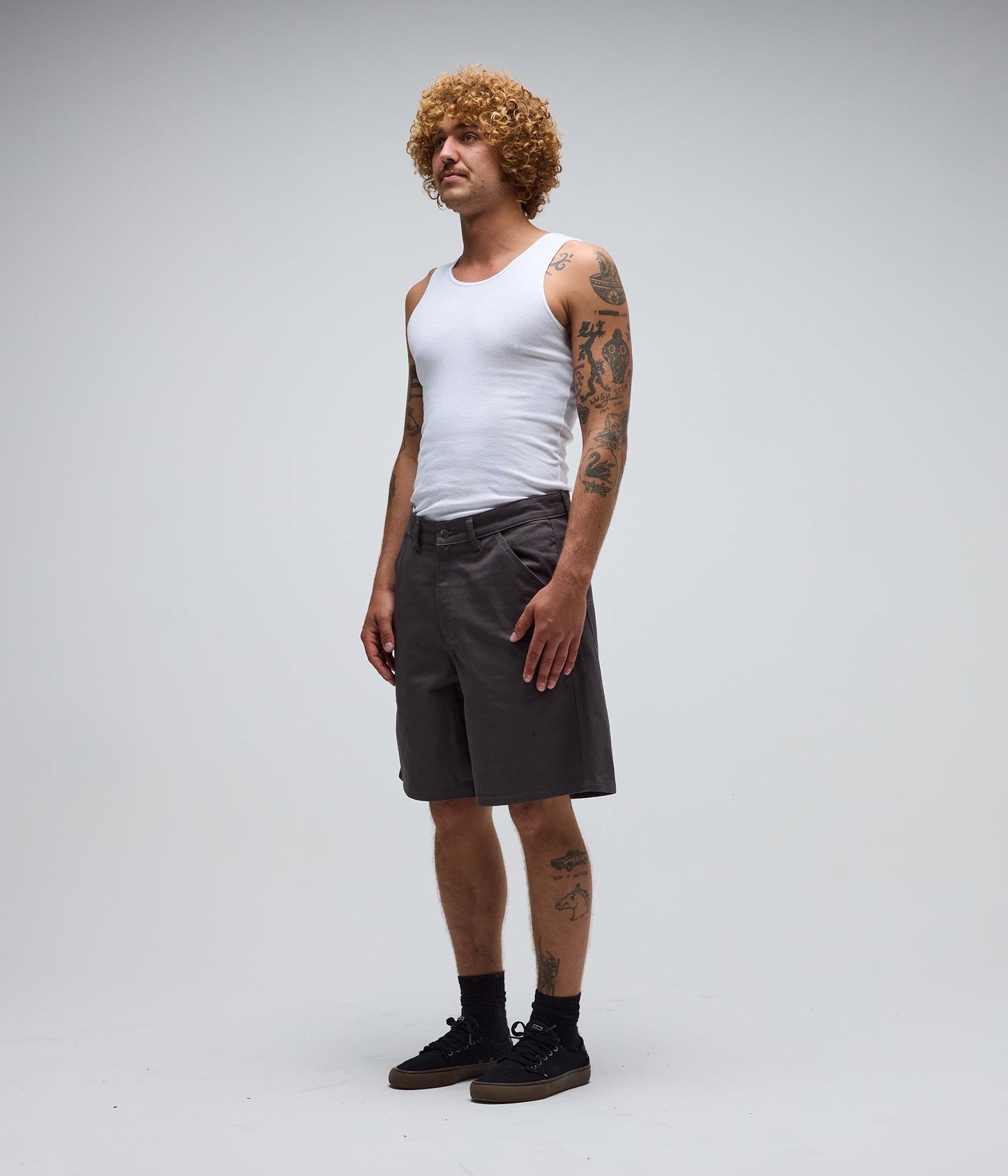 Former Reynolds 21" Walkshort Gunmetal — back with Crux woven label
