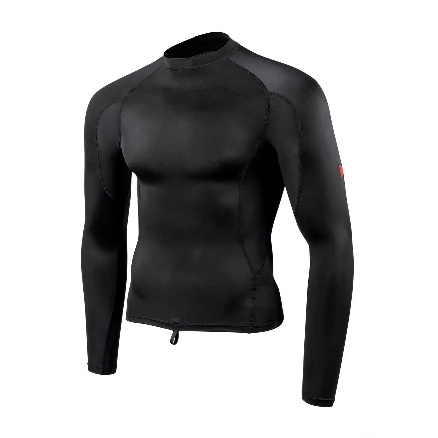 Black long-sleeve compression shirt on a white background welcome boardstore