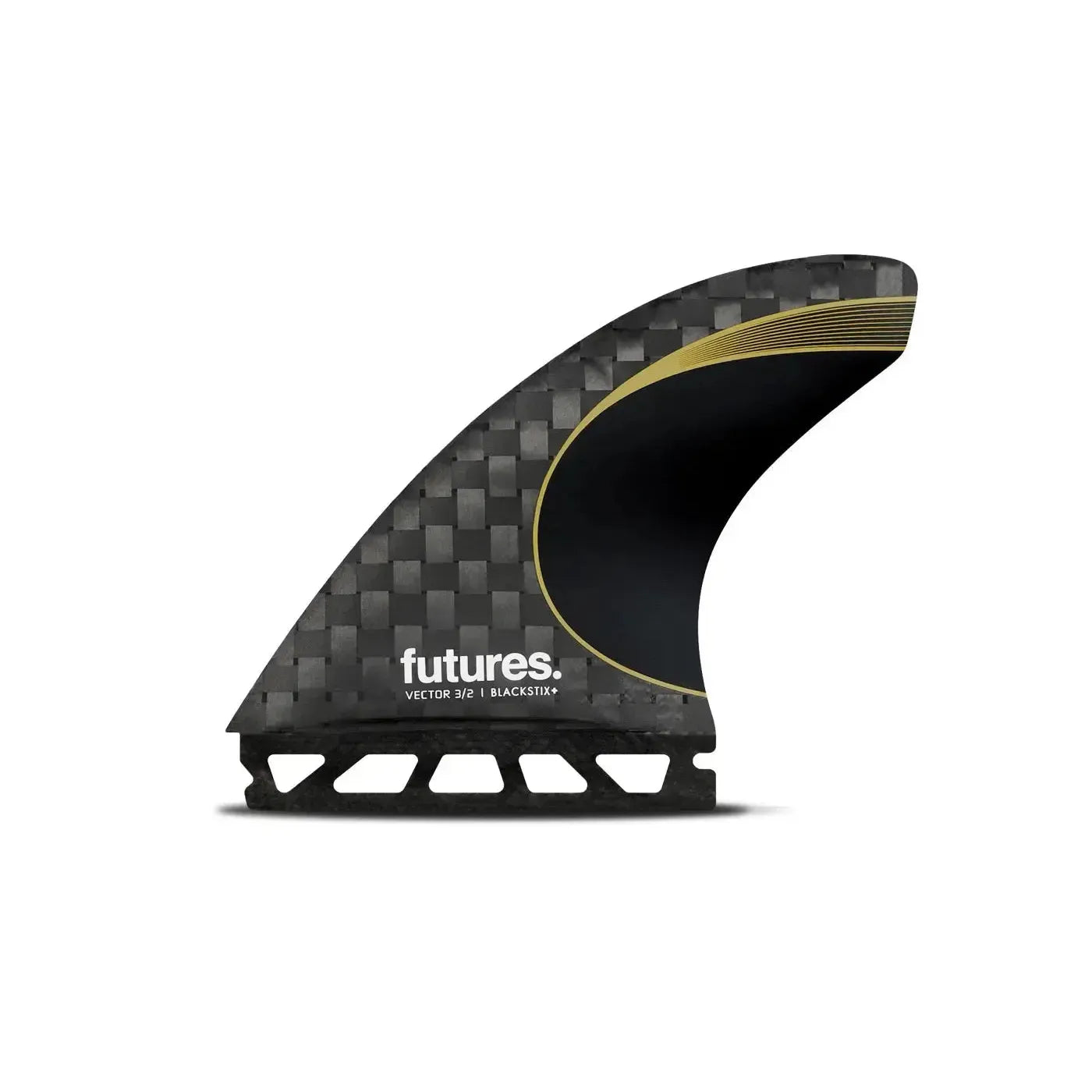 Futures 3/2 Vector Blackstix Medium Thruster Fins - Gold