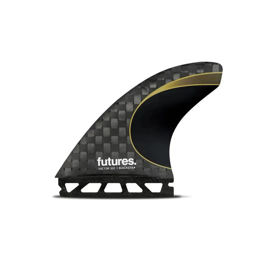 Futures 3/2 Vector Blackstix Medium Thruster Fins - Gold