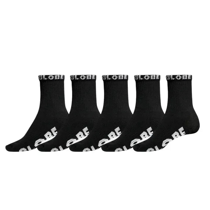 Globe Blackout Quarter Socks - 5 Pack