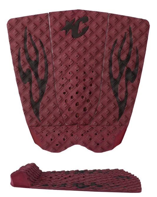 Creatures of Leisure Griffin Colapinto Lite Traction Pad - Dark Rose Black Flames — top view