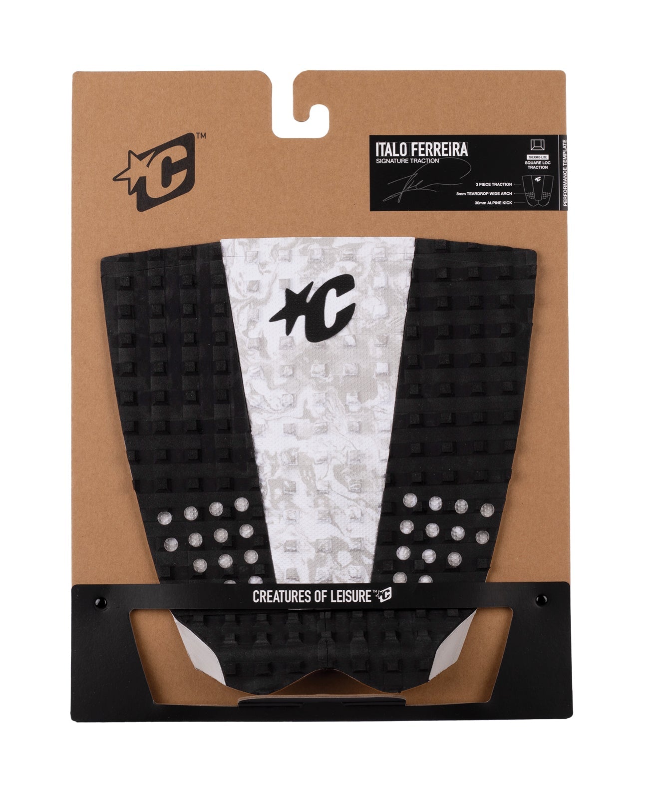 Italo Ferreira Lite Signature EcoPure Traction - Black Bone Swirl full pad