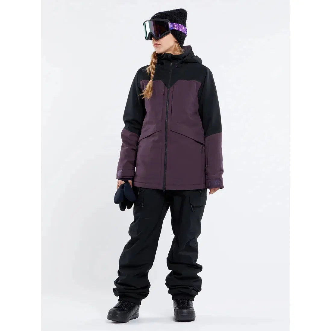 2025 Volcom Shelter 3D Stretch Womens Snow Jacket - Blackberry