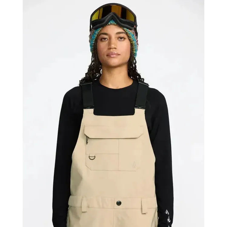 2026 Volcom Creston 3D Stretch Womens BIB Overall - Oatmeal - Welcome Boardstore