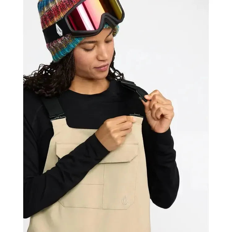 2026 Volcom Creston 3D Stretch Womens BIB Overall - Oatmeal - Welcome Boardstore