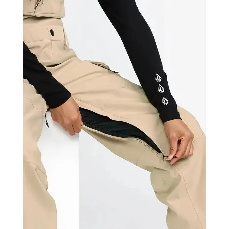 2026 Volcom Creston 3D Stretch Womens BIB Overall - Oatmeal - Welcome Boardstore