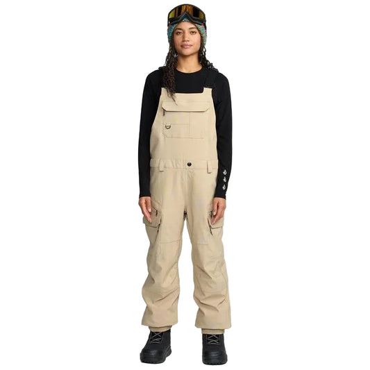 2026 Volcom Creston 3D Stretch Womens BIB Overall - Oatmeal