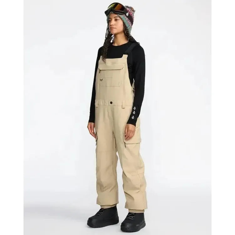 2026 Volcom Creston 3D Stretch Womens BIB Overall - Oatmeal - Welcome Boardstore