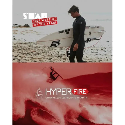 2025 O'Neill Boys Hyper Fire Chest Zip 3/2 Wetsuit - Gunmetal