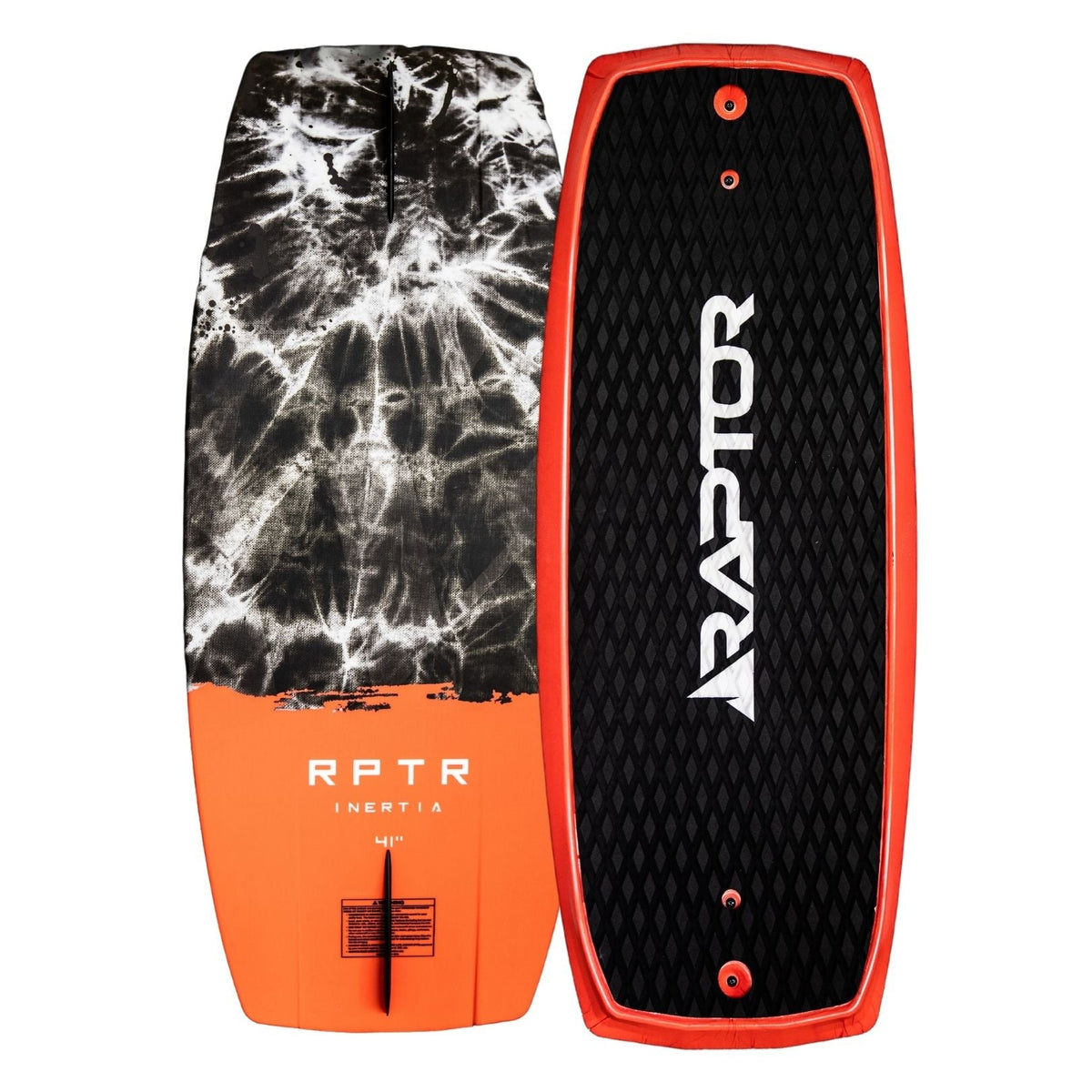 2027 Raptor Inertia Wakeskate 41 inch orange — top deck with footwells