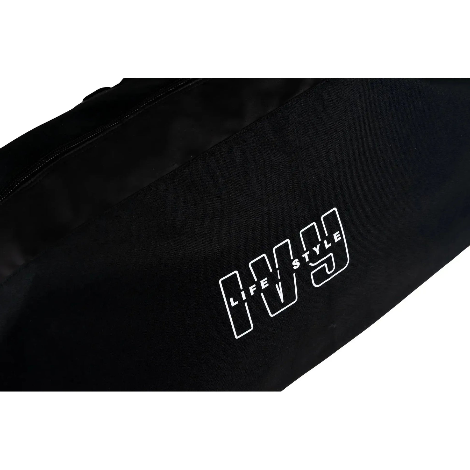 Black bag with white text logo on a white background welcome boardstore