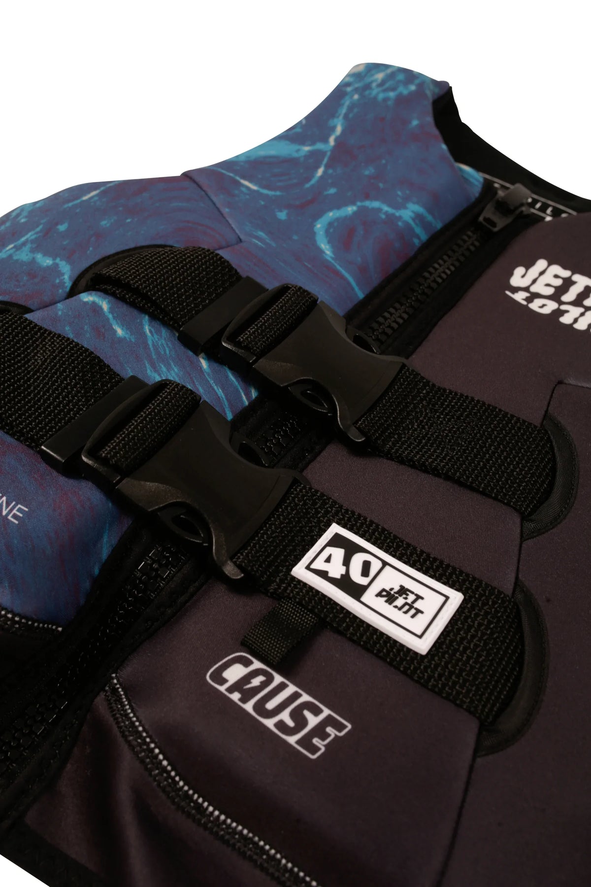 2027 Jetpilot Cause Boys F/E Youth Eco Vest - Black/Blue