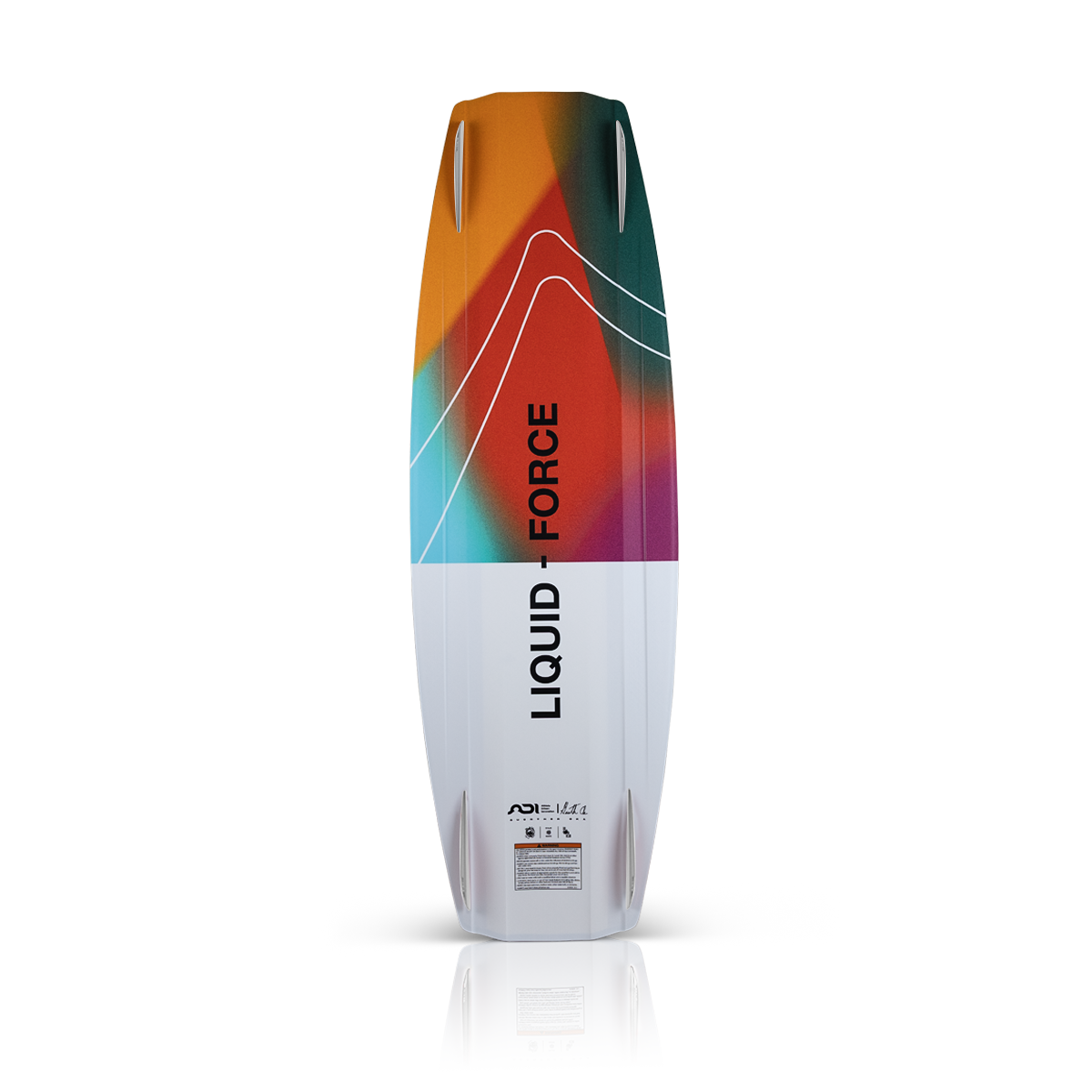 2027 Liquid Force Ethos Wakeboard - base showing single concave hull and rail channels