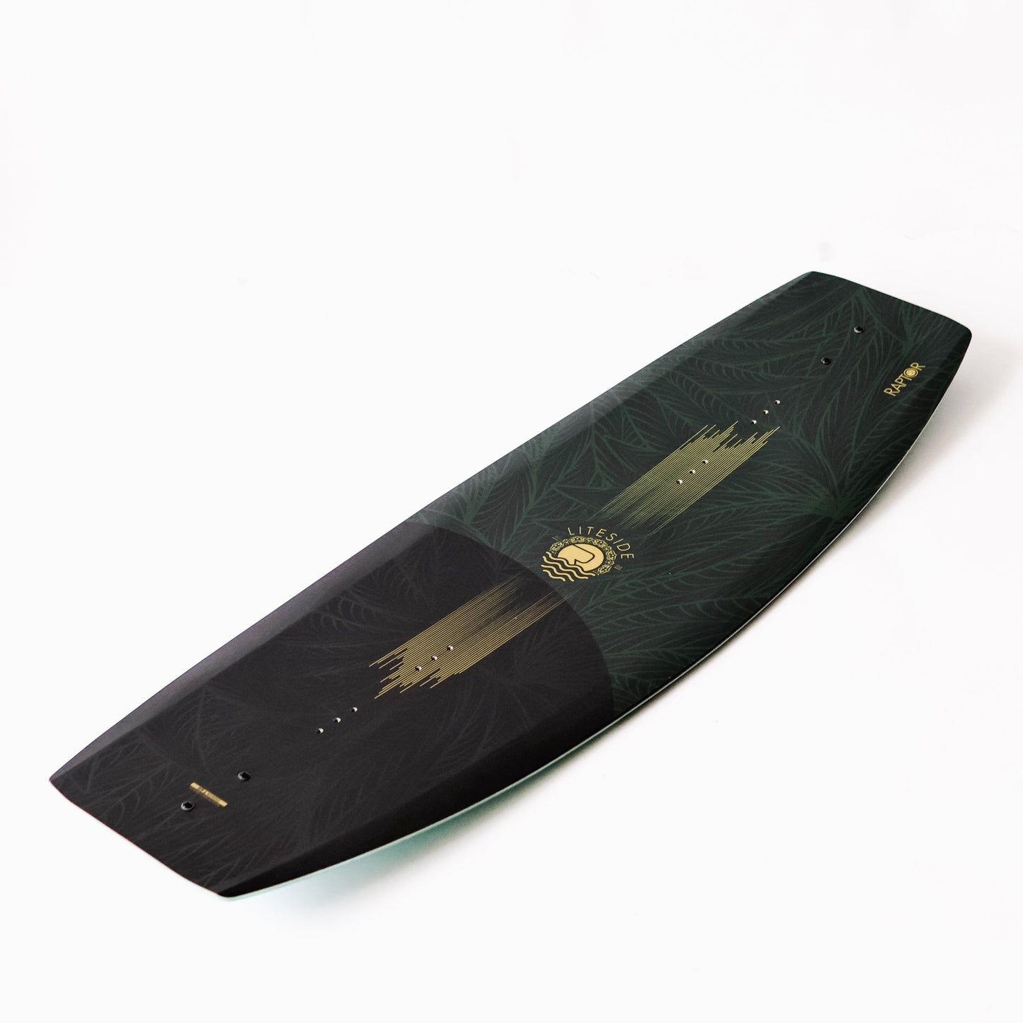 2027 Raptor Liteside Womens Wakeboard — three-quarter angle showing rocker profile