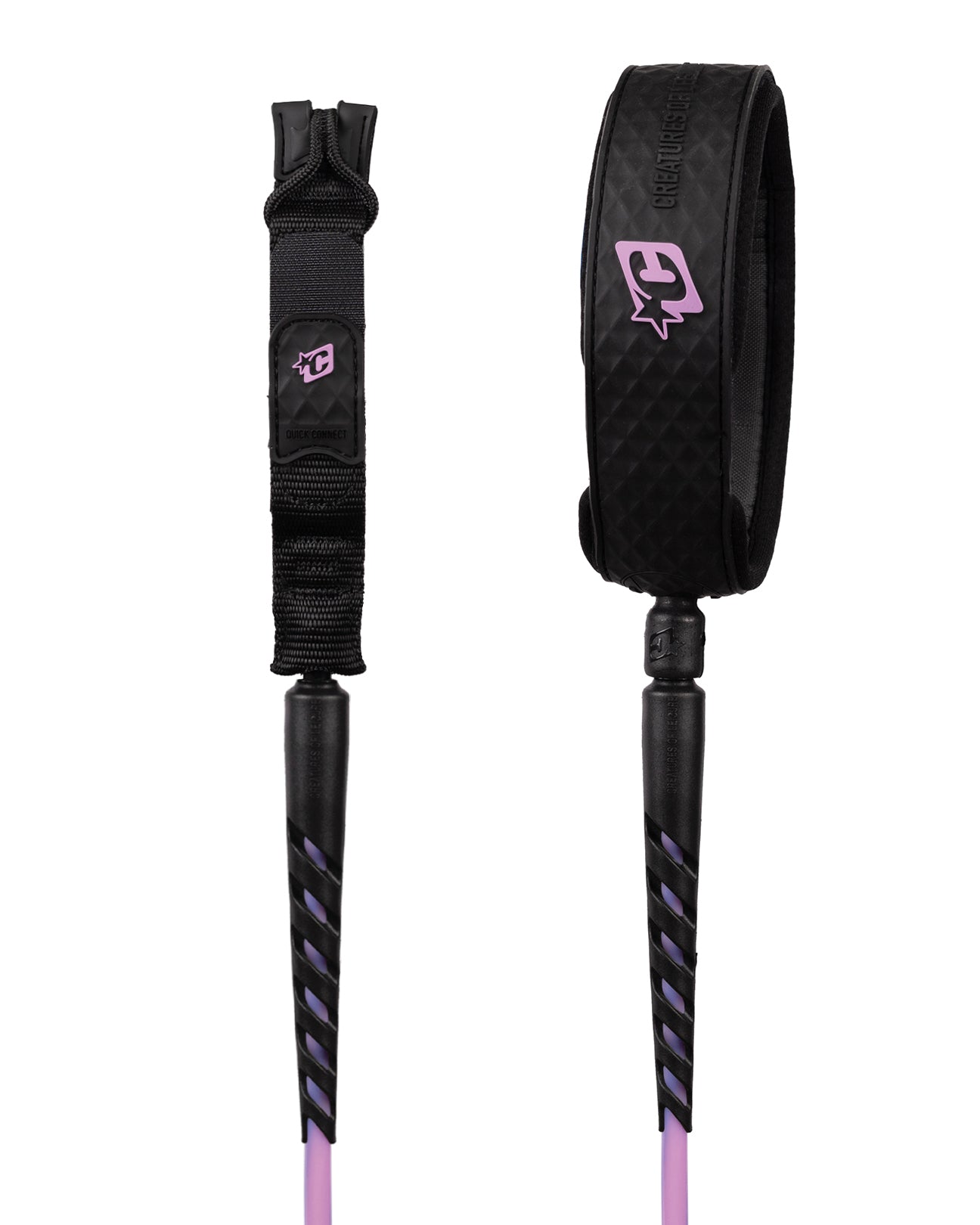 Creatures Of Leisure Reliance 2.0 Longboard Standard Duty Slim Knee 9ft Leash Guava Twist Black