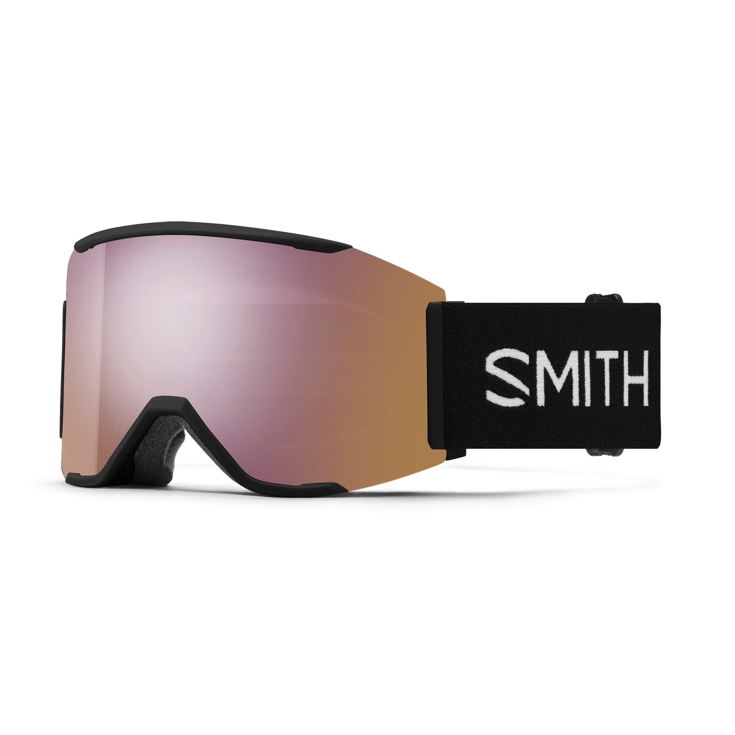 Smith Squad MAG snow goggle in Black with ChromaPop Everyday Rose Gold Mirror lens